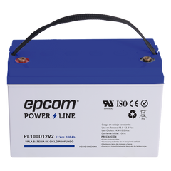Batería AGM-VRLA Ciclo Profundo / 12 Vcc / 100 Ah / Carcasa UL94-HB / Terminales T4 / Aplicaciones Fotovoltaicas y de Emergencia