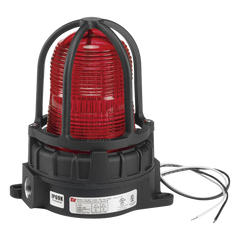 Luz de Advertencia LED Industrial / Rojo / 120-240 VCA / Montaje en Superficie o Tubo 3/4 in / IP66 Tipo 4X / 50,000 h / Ubicaciones Peligrosas