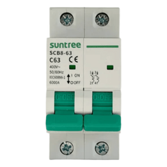 Protección Térmica/ Interruptor 2P, 40 A,  Corriente Alterna 400Vca para Aplicación Fotovoltaica Montaje Riel DIN