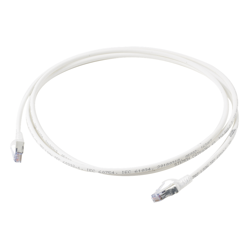 Patch Cord Skinny Cat6A Blindado S/FTP, 2.13 Metros (7 Pies), Diámetro Reducido 28 AWG, Color Blanco