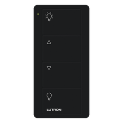 Control Pico inalámbrico de 4 botones para zona de iluminación con encendido, subir, bajar y apagado, negro brillante, compatible con Caseta Wireless y RA2 Select