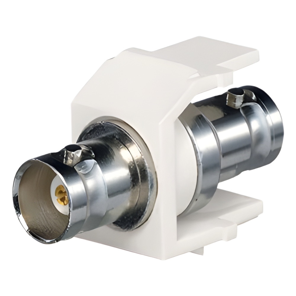 Módulo Acoplador Coaxial Tipo BNC, Keystone, de 50 Ohms, Color Blanco Mate