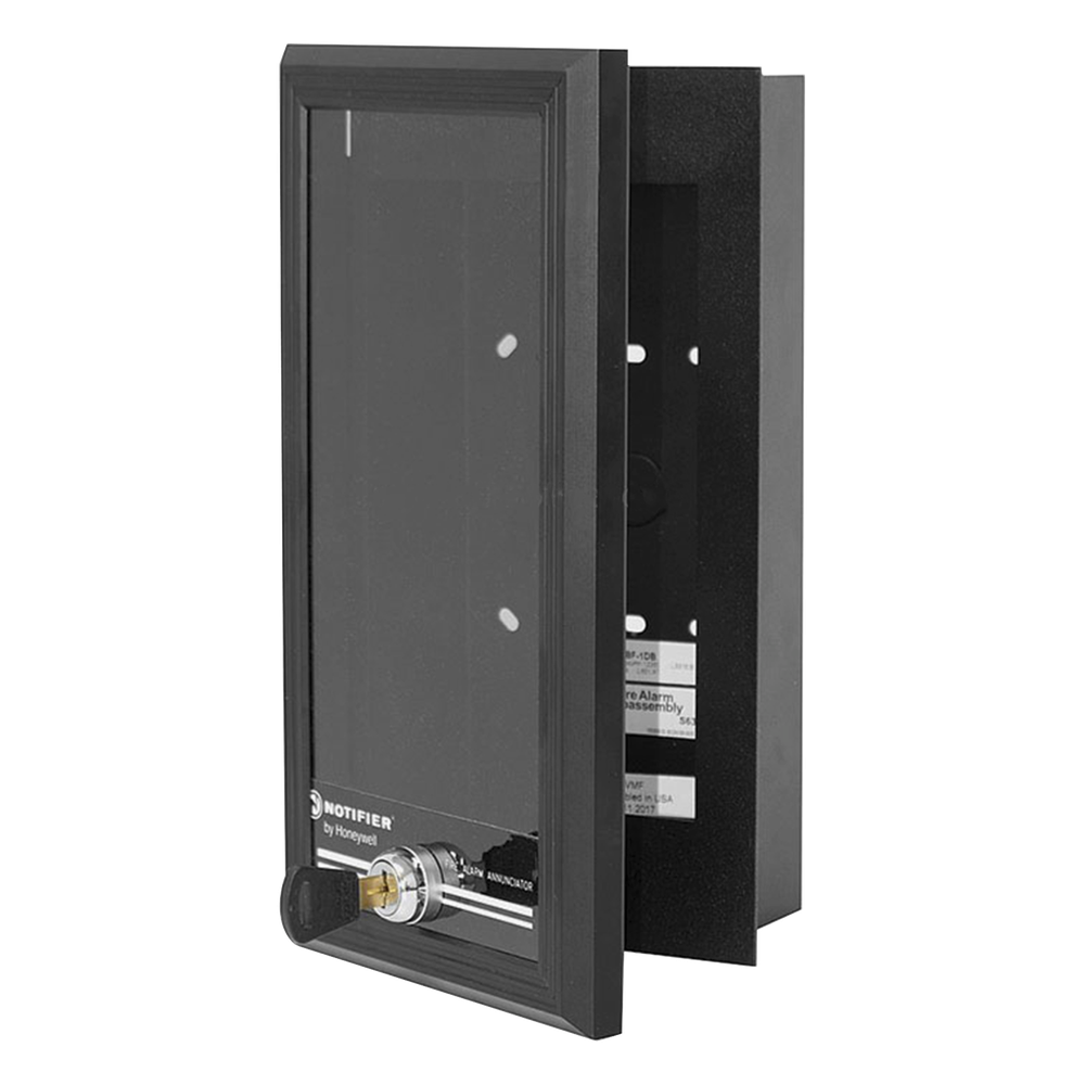 Caja de Montaje Remoto con Puerta de Vidrio Ahumado y Cerradura para Anunciadores Serie ACS ACM-AEM de NOTIFIER ONYX