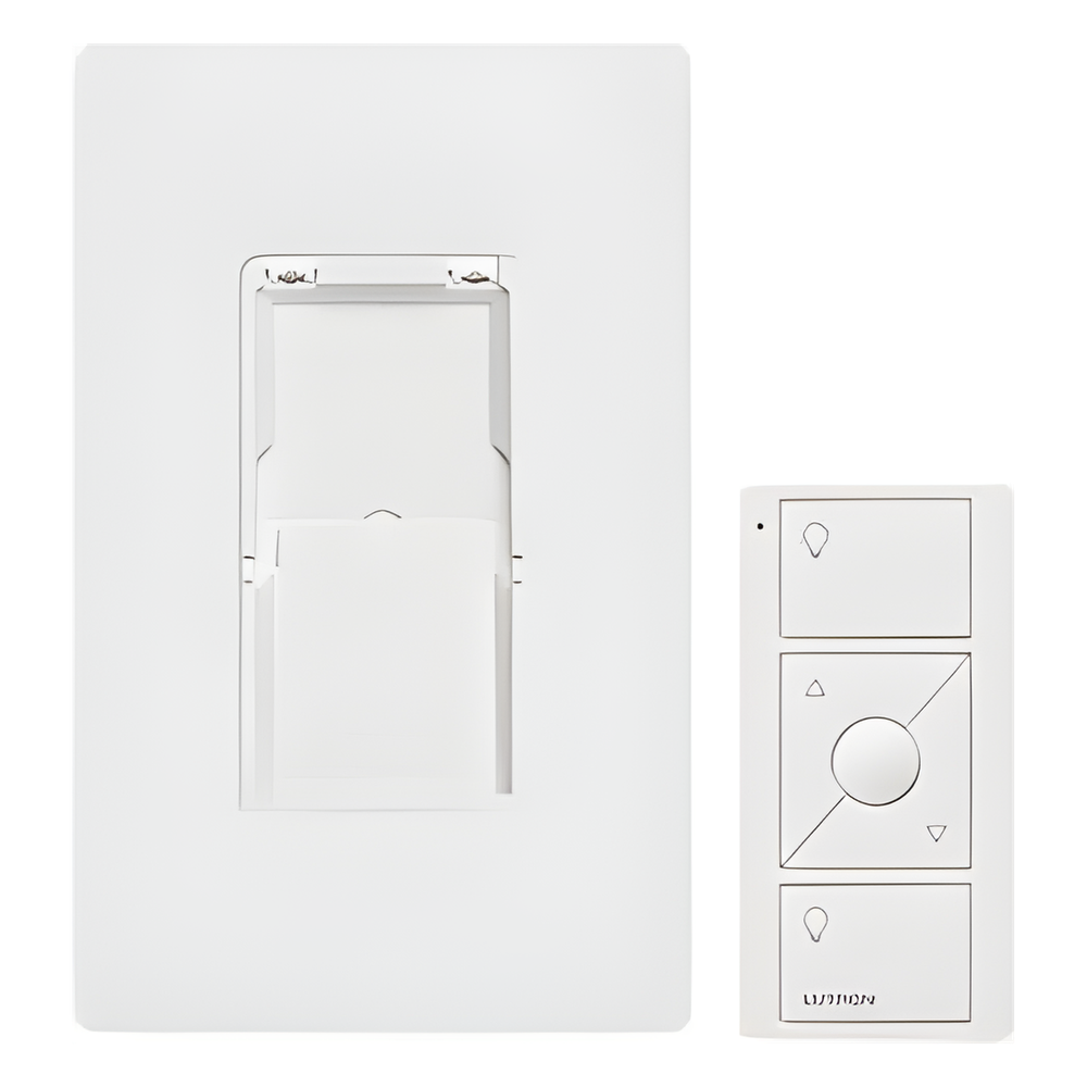 Kit de control Pico inalámbrico de 3 botones con subir/bajar para montaje en pared, incluye adaptador y placa Claro, para Caseta Wireless, RadioRA 2 y HomeWorks QS