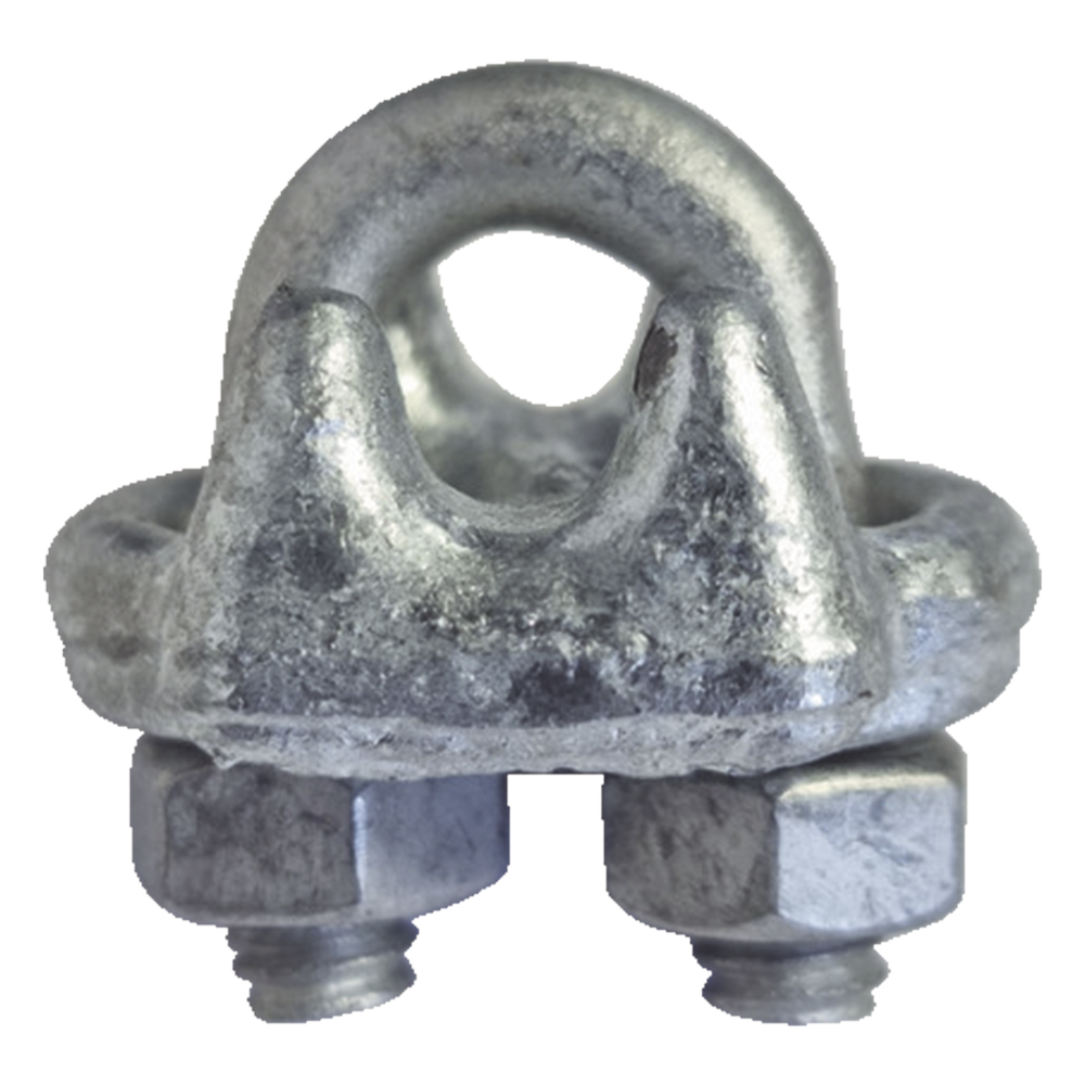 Nudo/ Perro/ Abrazadera Acero Forjado para Cable de 5/16", Galv. por Inmersión en Caliente.