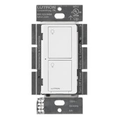 Interruptor de pared inteligente on/off Caseta Wireless, voltaje dual 120/277 V, 5 A en LED, sin cable neutro, compatible con controles Pico y Smart Bridge