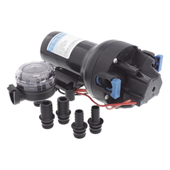 Bomba de diafragma controlada por presión para trabajo pesado ParMax de 12 Vcd, caudal de 5 GPM, presión máxima 60 psi, para manguera de diámetro interior de 13 mm (1/2") y 19 mm (3/4")
