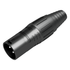 XLR conector de cable macho, carcasa enchapada en negro, contactos enchapados en plata