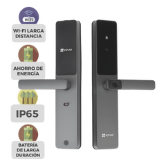 Cerradura Inteligente / Cerrojo Tipo Americano / Wi-Fi / Bluetooth  /  Códigos Temporales Para Visitantes / Lectura de Huella / Lectura de Tag / Contraseña /  Botón para Timbrar / Apertura remota desde la APP /  No Requiere Hub