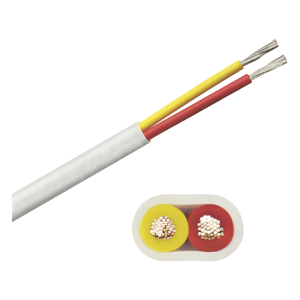 Rollo de cable plano grado marino calibre 14, de 2 conductores (rojo y amarillo) de 100 pies (30.48 m).