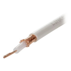 Carrete de 100 Metros (328.08 Pies) de Cable Tipo RG58AU, con Forro Blanco