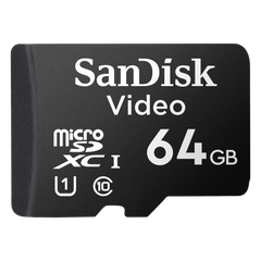 Memoria microSD SanDisk 64GB / Alta Resistencia / Videovigilancia / Clase 10