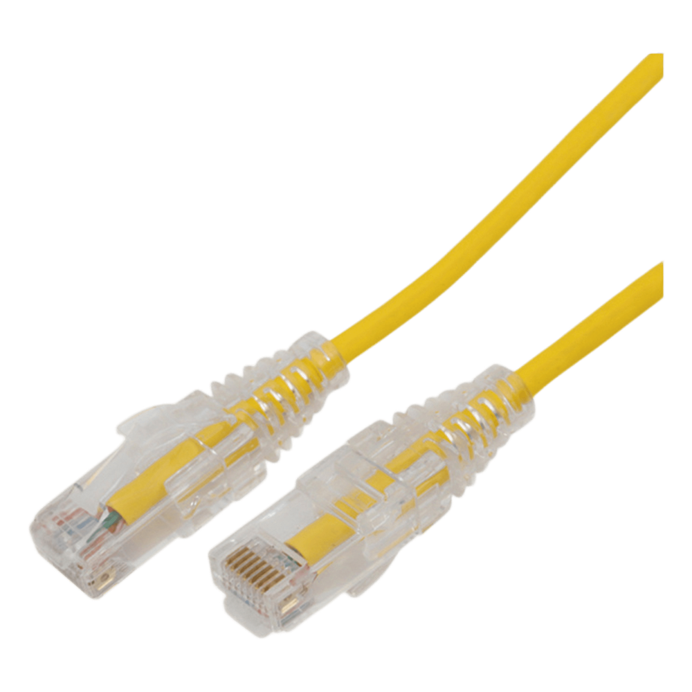 Cable de Parcheo Slim UTP Cat6A - 3 Metros (9.84 Pies) Amarillo, Diámetro Reducido (28 AWG)
