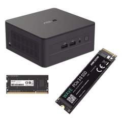 Kit / Mini PC NUC Barebone / Core i5 -1340P (13 Gen) / WiFi 6 y 2.5 GbE / Bluetooth / 16 GB RAM / 512 GB SSD / Sin S.O. / 4 Monitores / Incluye Fuente