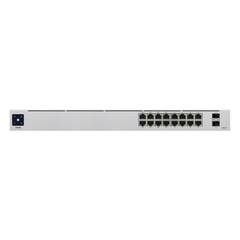 UniFi Switch USW-16-POE Gen2, Capa 2 de 16 puertos (8 puertos PoE 802.3af/at + 8 puertos Gigabit) + 2 puertos 1G SFP, 42W, pantalla informativa