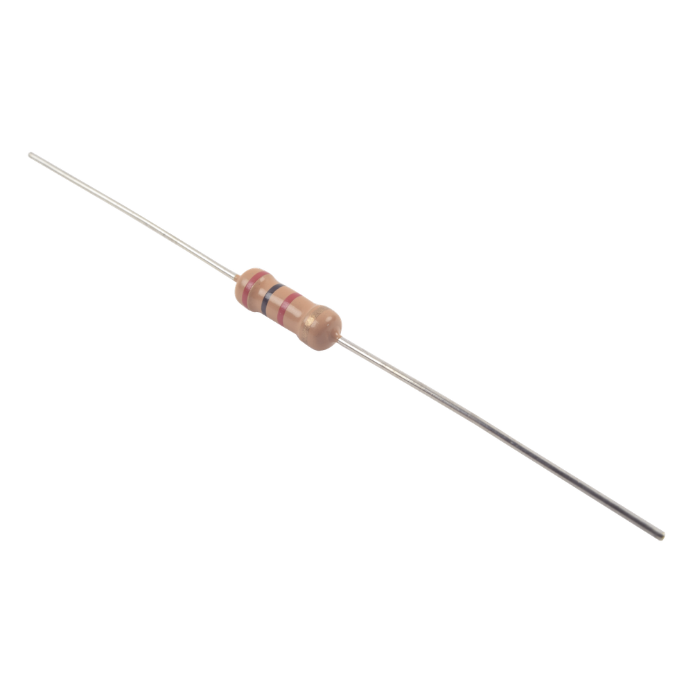 Resistencia de 2 k Ohm 1/2 Watt, 5% Axial, Película de Carbón.