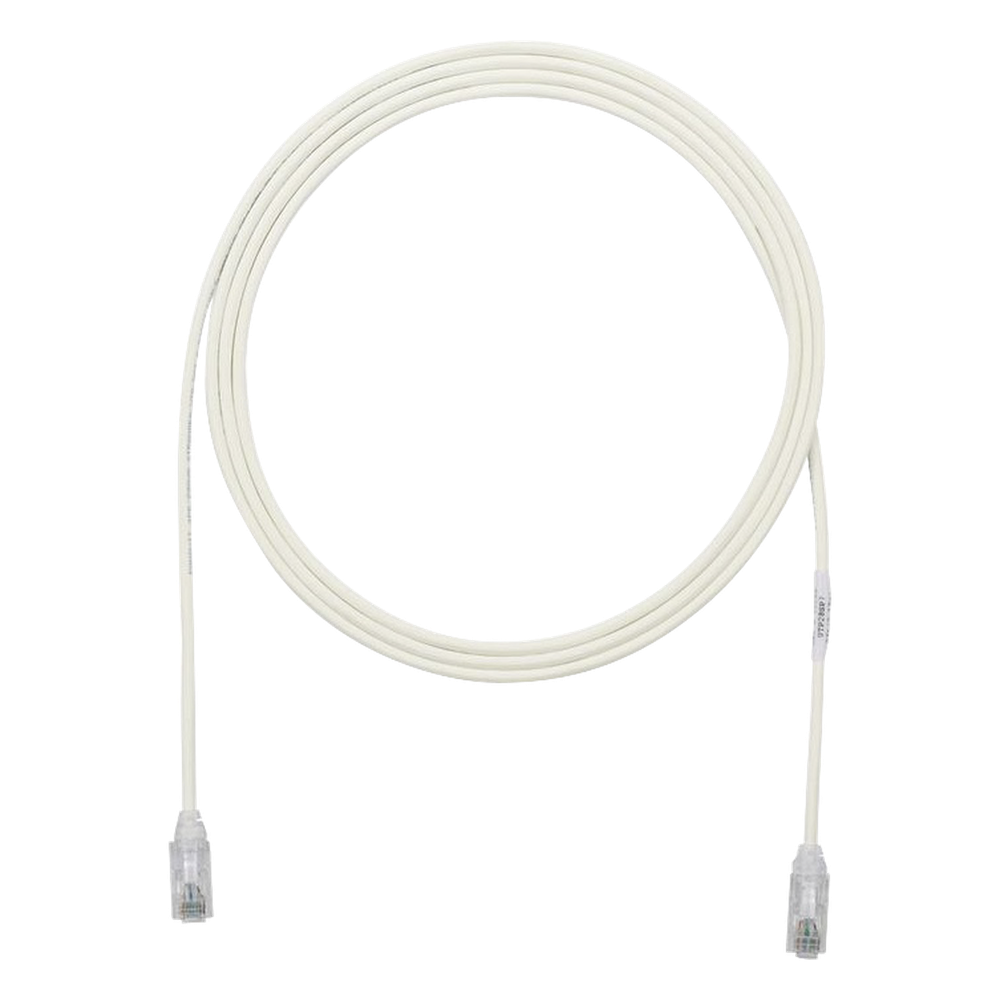 Cable de Parcheo TX6, UTP Cat6, Diámetro Reducido (28AWG), Color Blanco Mate, 1.22 Metros (4 Pies)