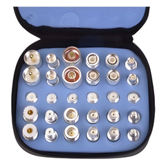 Kit Universal de Adaptadores UNIDAPT de 30 piezas en Bronze Blanco con estuche, esponja y ziper.