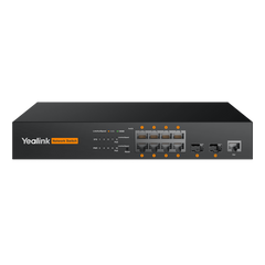 Switch PoE L2+ de Yealink RCH80 para AV sobre IP con puertos Gigabit PoE+ y fibra óptica