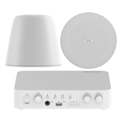 Kit de amplificador compatible con Spotify | Bluetooth | 2 Altavoces Colgantes | sistema 100v | 2 canales con control de volumen independiente | música ambiental