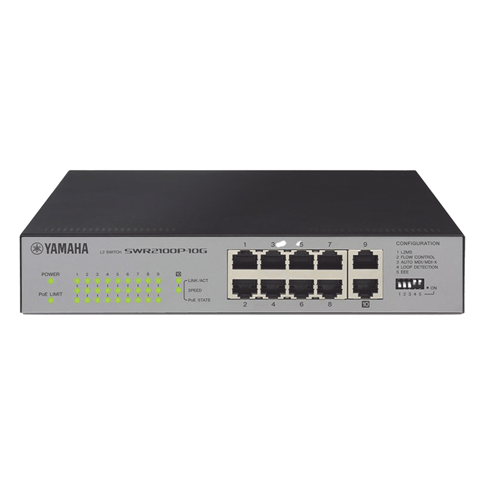 SWITCH DE RED POE 10 PUERTOS OPTIMIZADO P/ REDES DANTE