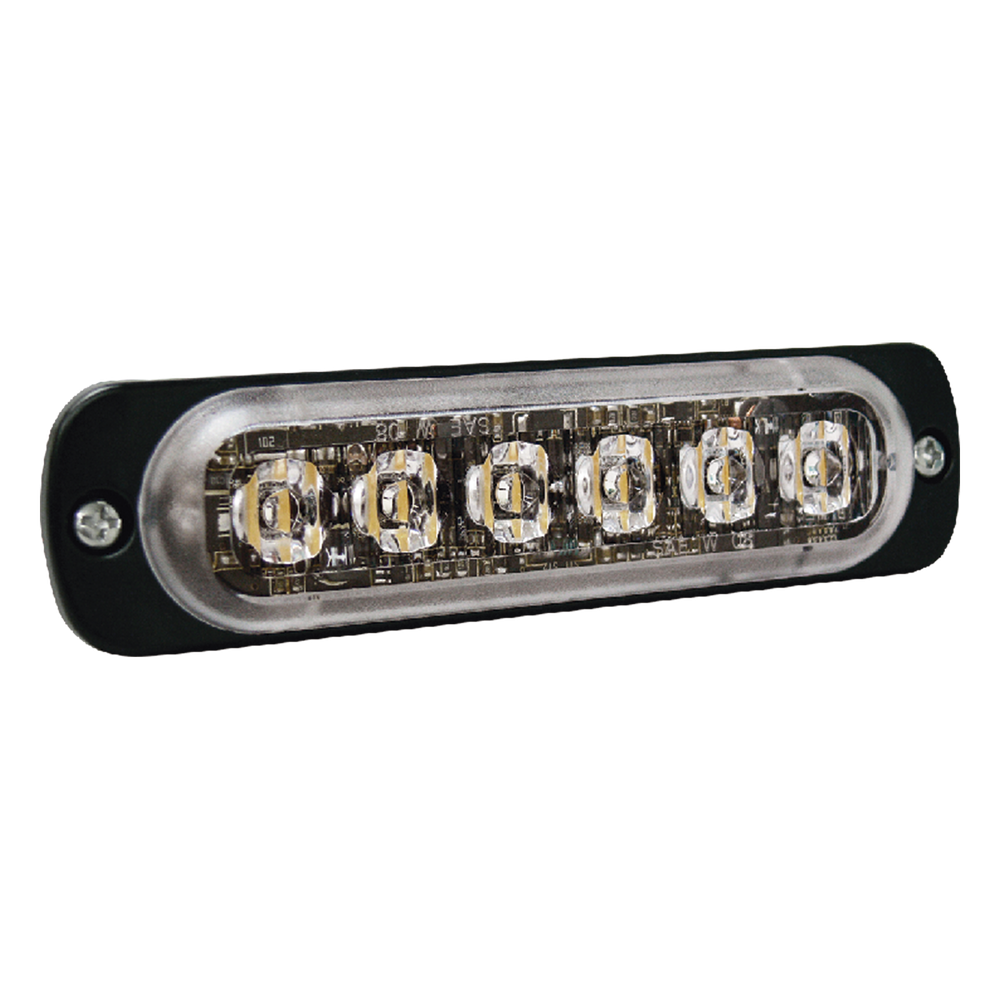 Luz Auxiliar de 6 LED, Rojo, Lente Transparente, SAE