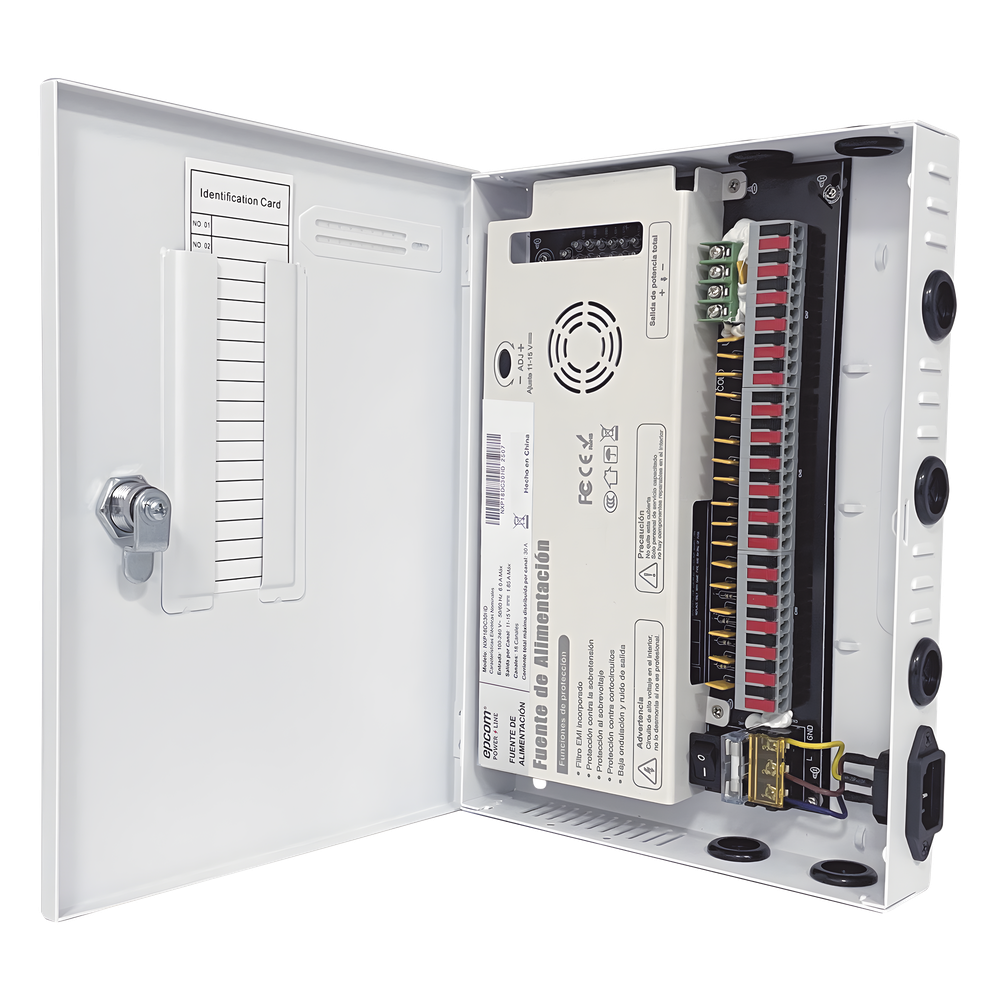 Fuente PREMIUM |  11-15 V | 18 canales | 30 A | Compatible con cámaras 4K | Alta tecnología en seguridad | Doble ventilador | Filtro de Ruido por canal | Diseño de alta gama.