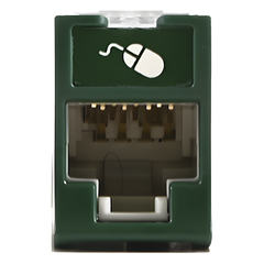 Jack UltraMAX Cat5e, UTP, Montaje Híbrido en Placa de Pared (Plano y Angulado), Color Verde, Punch Down