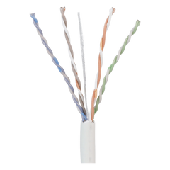 Bobina de Cable UTP 305 Metros (1000 Pies) de Cobre, TX5e, PanNet, Blanco, Categoría 5e, 24 AWG, CMP (Plenum), de 4 Pares