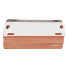 Etiqueta Autolaminada para Identificación de Fibra Óptica Paquete de 25 Piezas, Para Uso Interior/Exterior, Dimensiones de 90 x 50 mm (3.54 x 1.97 Pulgadas), Color Negro con Naranja