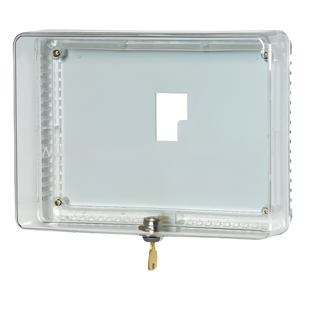 Guarda antimanipulación para termostato de pared, cubierta transparente, tamaño grande, montaje vertical u horizontal con cerradura de llave
