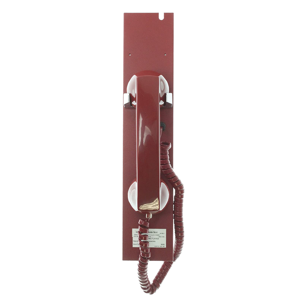 Auricular telefónico de emergencia para bomberos con cable en espiral, para estaciones AFAWS de montaje superficial o empotrado