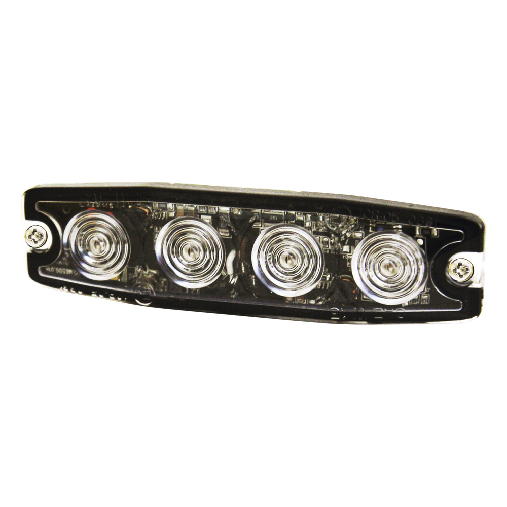 Luz Auxiliar de 4 LED, Ambar, Lente Transparente, SAE