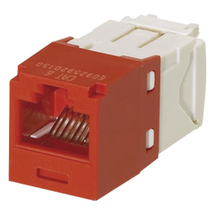 Conector Jack RJ45 Estilo TG, Mini-Com, Categoría 6, de 8 Posiciones y 8 Cables, Color Rojo