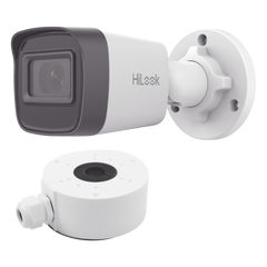 HiLook Series / Bala IP 4 Megapixel / 20 mts IR / Exterior IP67 / PoE / dWDR / Lente 2.8 mm + Caja de conexión DS-1280ZJ-XSP