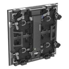 Gabinete LED / Serie Aries / 500×500 mm / Paso 2.9762 mm / Resolución 168×168 / Aluminio Fundido / IP65 / Sistema de Bloqueo Curvo y Cúbico / Liberación Rápida