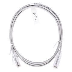 Cable de Parcheo Slim UTP Cat6 - 1.5 Metros (4.92 Pies) Gris Diámetro Reducido (28 AWG)