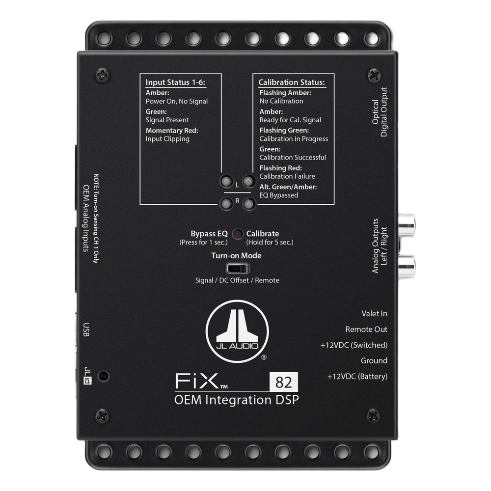 Procesador DSP de Integración OEM / 8 Canales de Entrada / 2 Canales de Salida / Tecnología FiX™ / Corrección de Señal de Fábrica / Restauración de Graves y Agudos / Para Sistemas de Audio Automotriz