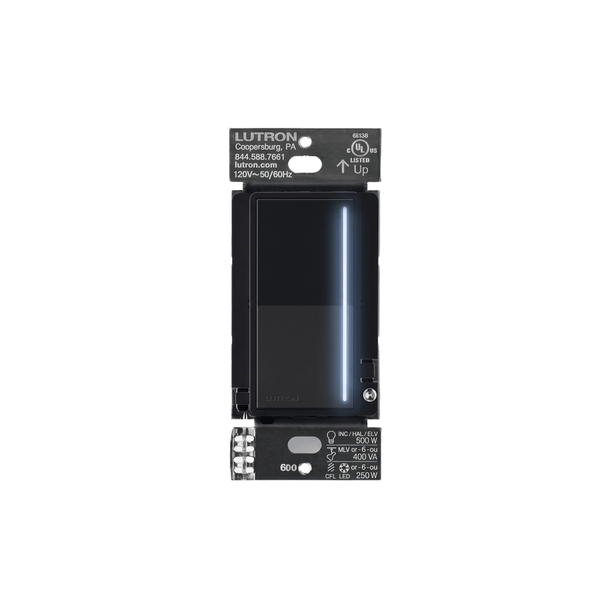 (RadioRa3) Atenuador táctil Sunnata Dimmer PRO color negro satin, requiere cable neutro / soporta 250W LED