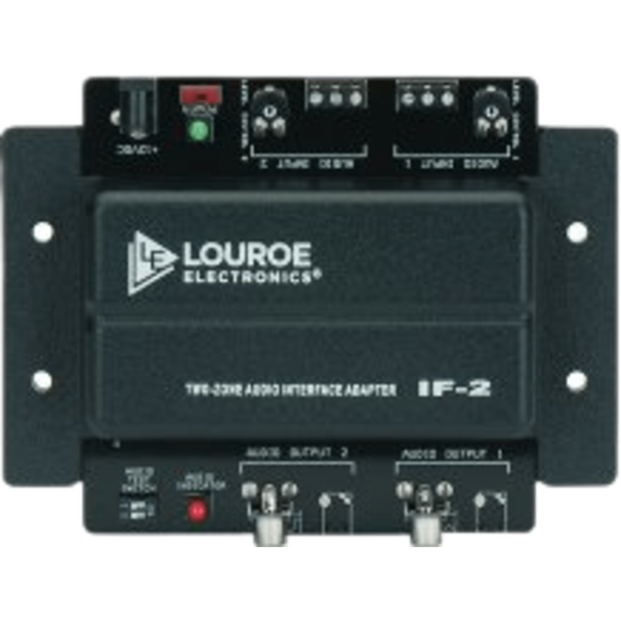 Adaptador de Interfaz de Audio de Dos Zonas / Compatible con Micrófonos Louroe / Salidas RCA y 3.5 mm / Gain Adjust por Canal / 12 VDC