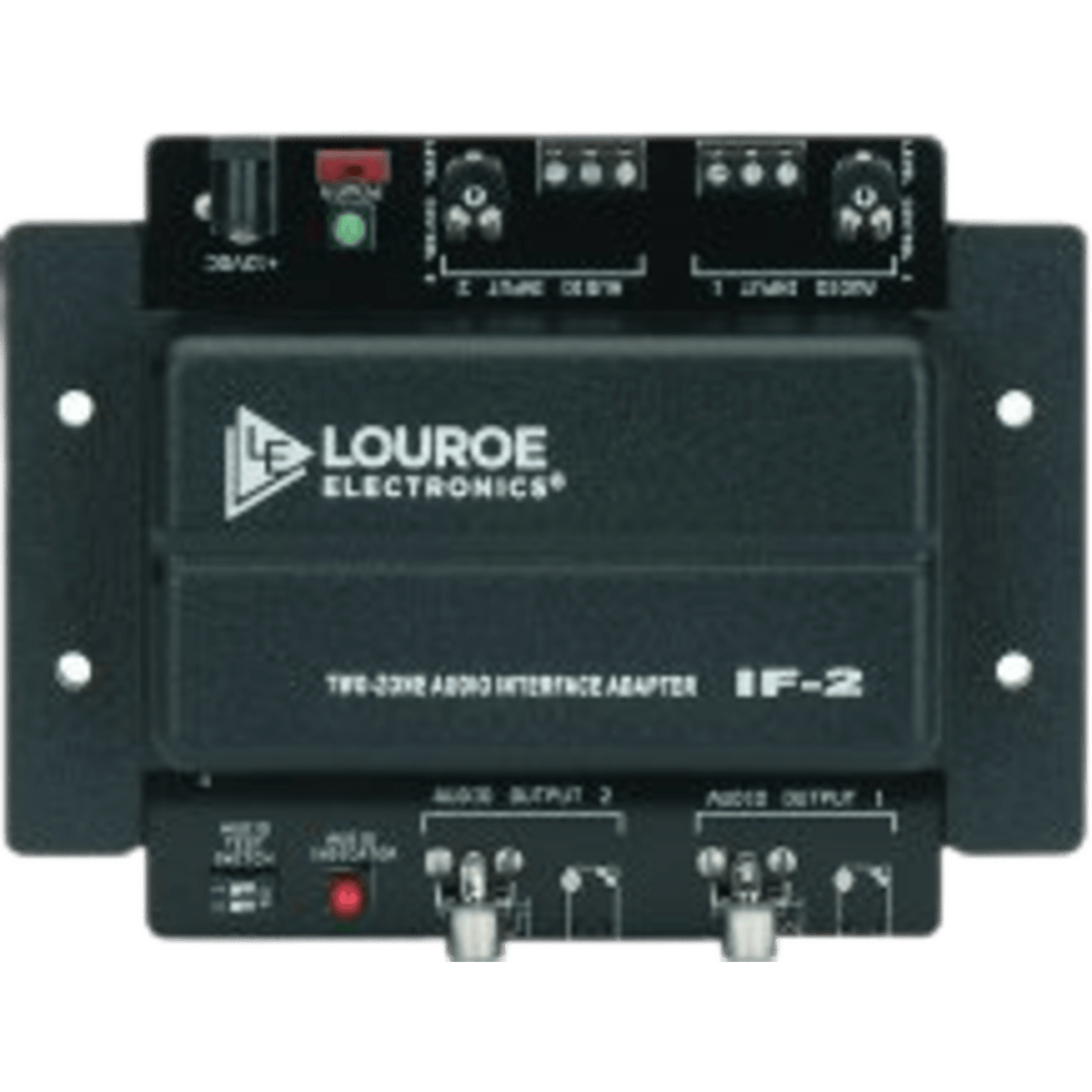 Adaptador de Interfaz de Audio de Dos Zonas / Compatible con Micrófonos Louroe / Salidas RCA y 3.5 mm / Gain Adjust por Canal / 12 VDC