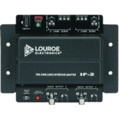 Adaptador de Interfaz de Audio de Dos Zonas / Compatible con Micrófonos Louroe / Salidas RCA y 3.5 mm / Gain Adjust por Canal / 12 VDC