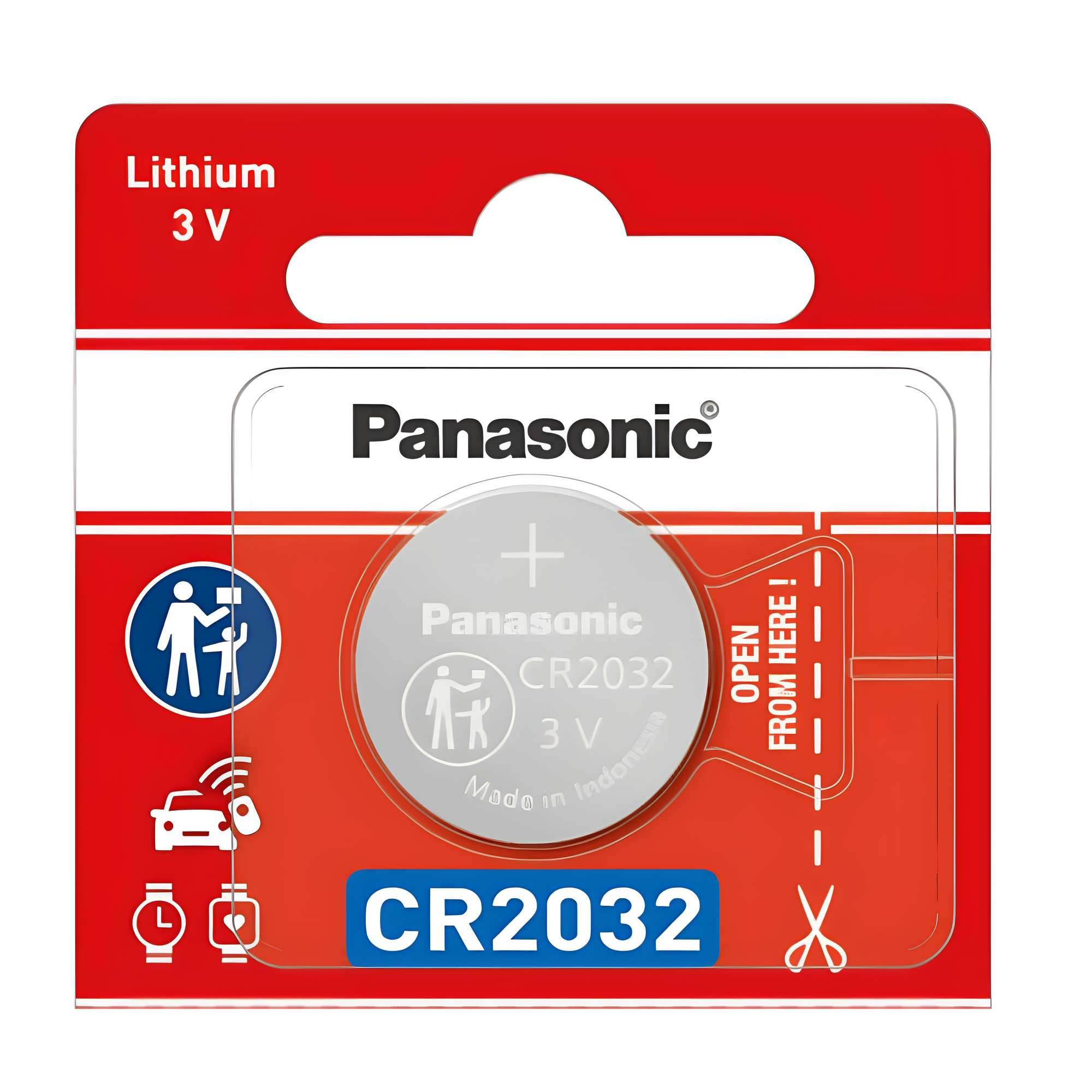 Batería de litio CR2032 de 3 V a 225 mAh (No recargable)
