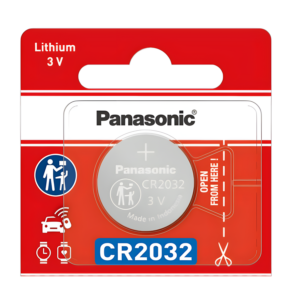 Batería de litio CR2032 de 3 V a 225 mAh (No recargable)