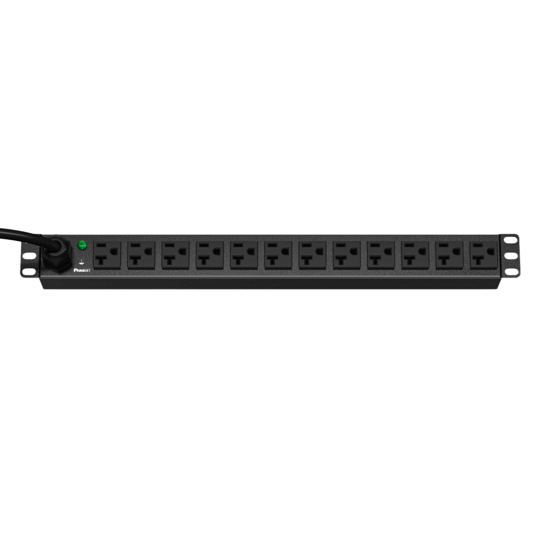 PDU ES2P Básico para Distribución de Energía, Enchufe de Entrada NEMA L5-20P, Con 12 Contactos NEMA 5-20R, Instalación Horizontal de 19in, 1UR, 20 Amp, 120 Vca