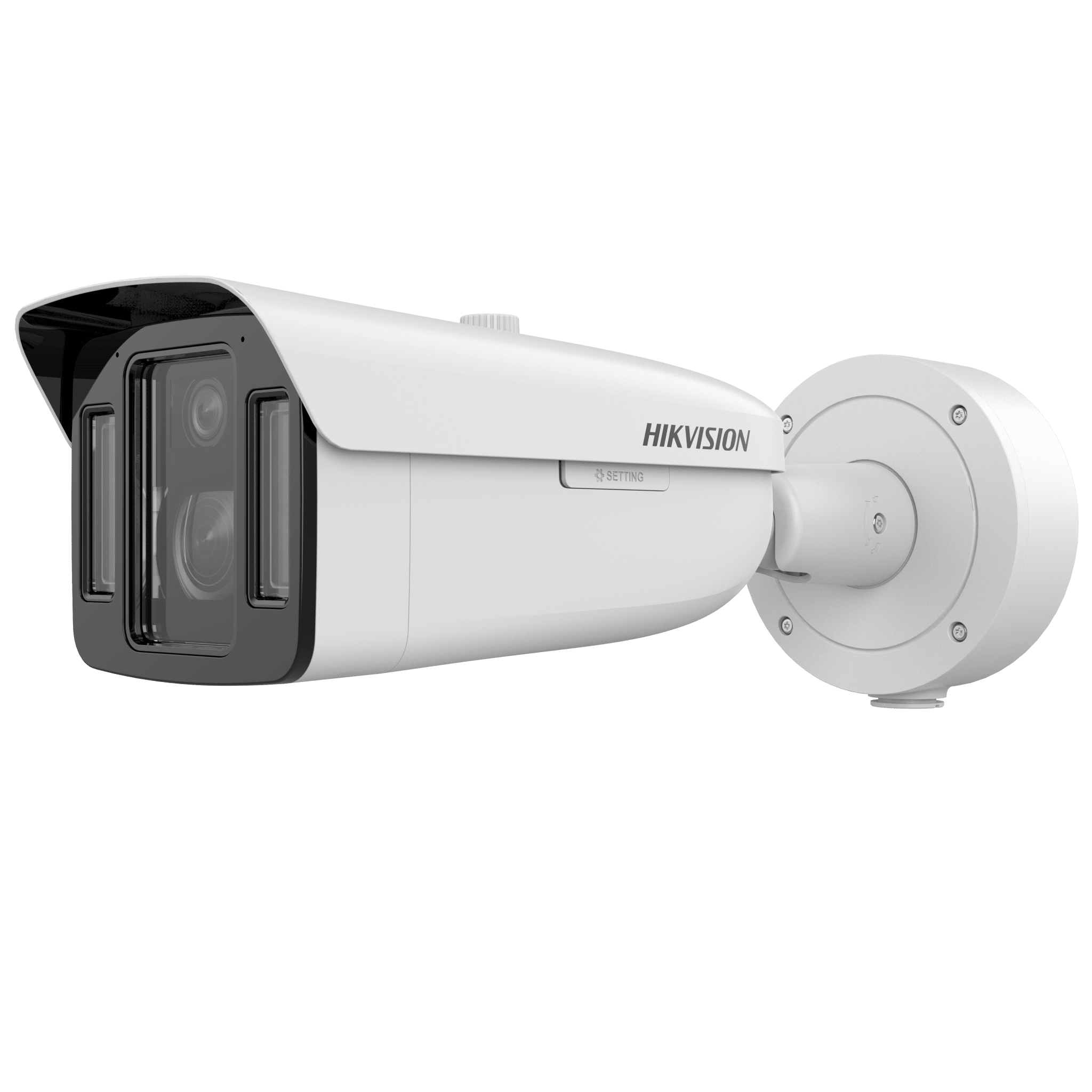 Bala IP Multi-Sensor DeepinView / Lente 15 a 45 mm (4 MP) + lente 4 mm (4 MP) / DarkFighterX y ColorVu / WDR 140 dB / IR + Luz Blanca (100 Mts y 30 Mts) / IP67 / IK10