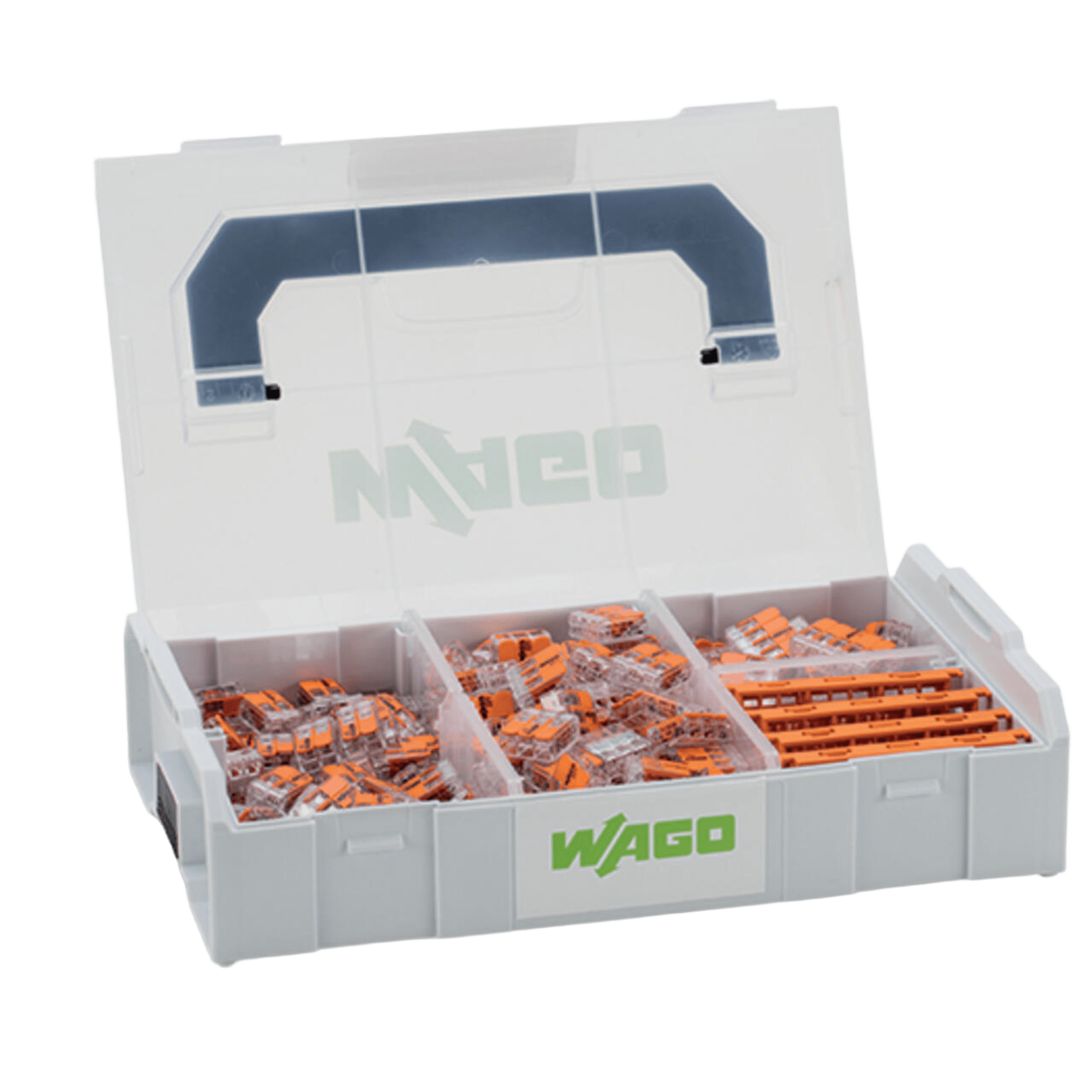 Kit de Bornas de Conexión L-BOXX Mini / Serie 221 / 4 mm² / Transparente / Temperatura 85°C / 4-5 Conductores