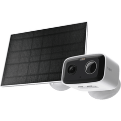 Kit Cámara de Seguridad Solar / 1080P Full HD / Batería Recargable 5,200 mAh / Autonomía 180 Días / Panel Solar con Cable 1 m (3.28 ft) / Visión Nocturna a Color / Detección de Personas por IA / Sirena 70 dBA / IP
