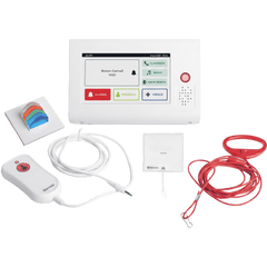 Kit de Habitación Hospitalaria PRO / Terminal IP 7" Táctil + Pulsador Cama IP67 + Luz Cuatricolor + Tirador Baño / Comunicación Paciente-Enfermero VoIP SIP / PoE / Antibacteriano