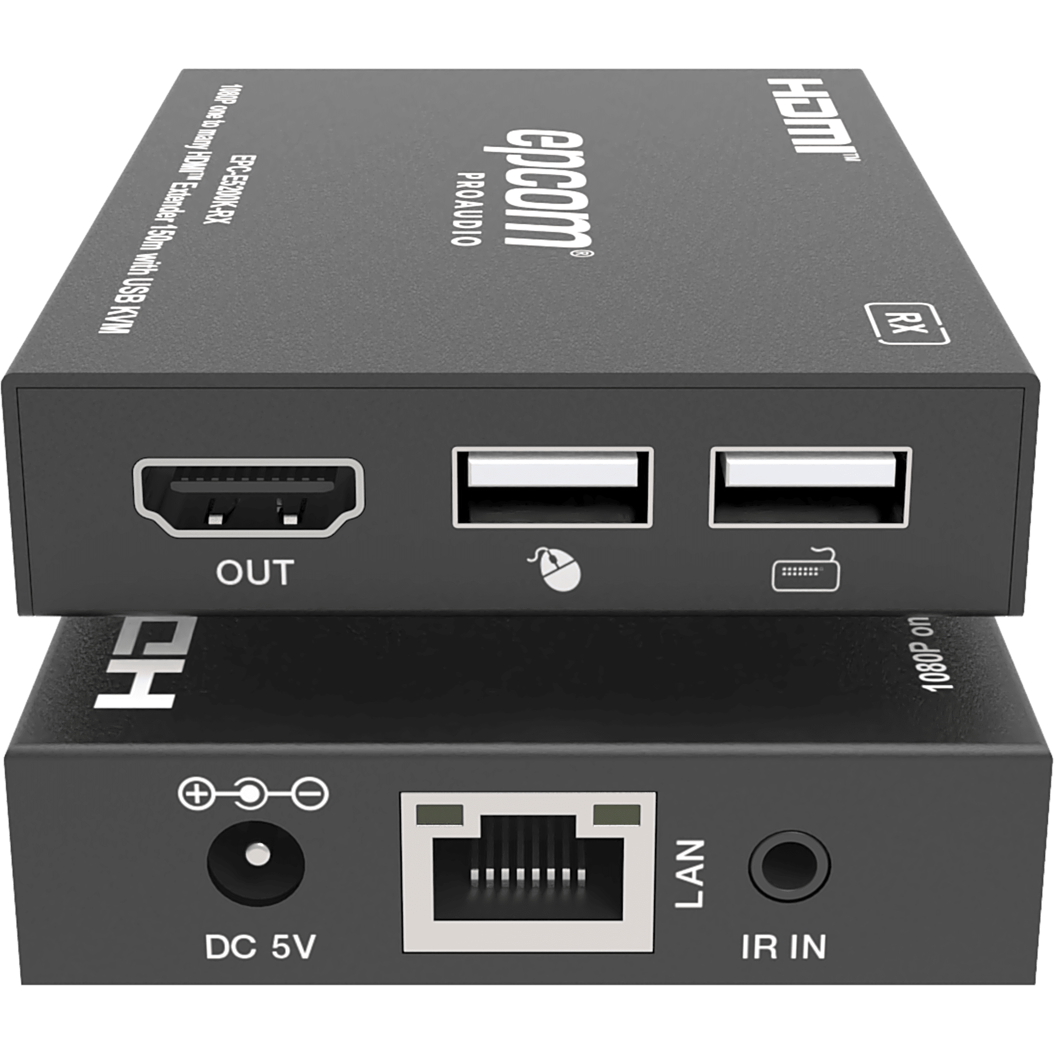 Extensor HDMI con KVM | Sobre IP | Transmisión hasta 150m | Cat5e/6 | HDCP 1.4 | 1080p | Control IR | Compatible con Switch 1G